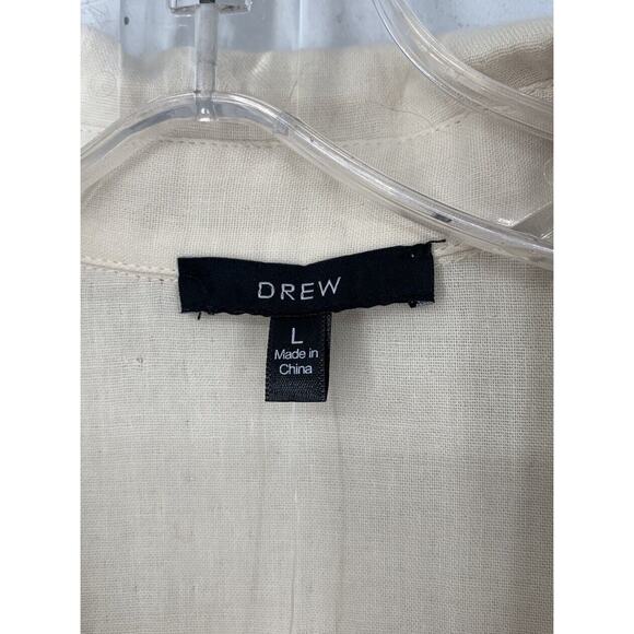 DREW Kylie Top Stone Drawstring Button Front Balloon Sleeve NWT $216 Cotton - Picture 10 of 14